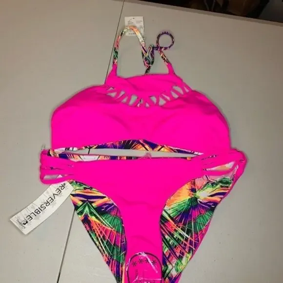 NWT TINIBIKINI REVERSIBLE SWIMSUIT TWO PIECE - Picture 2 of 6
